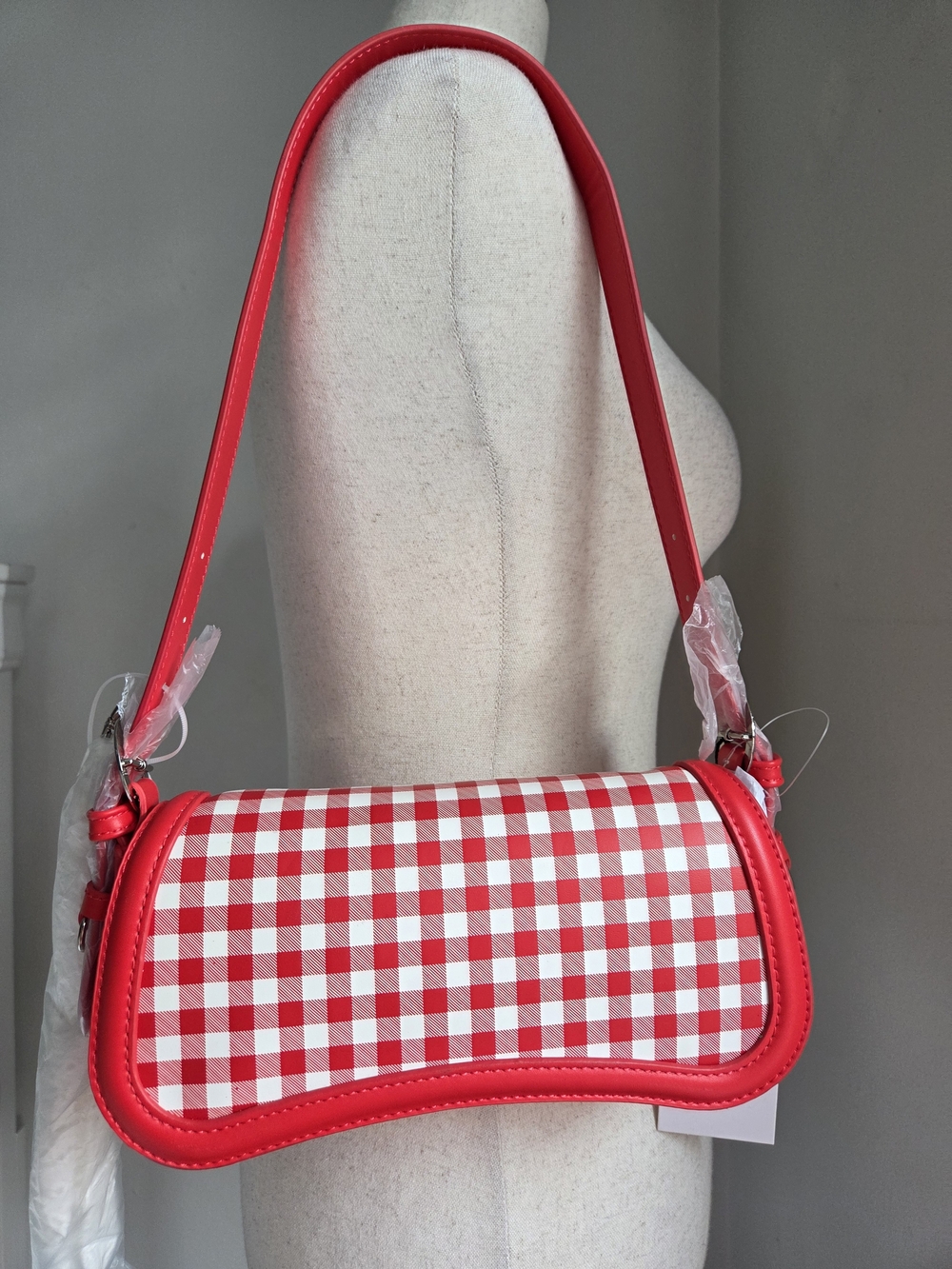 Steve Madden Red Gingham Shoulder Bag